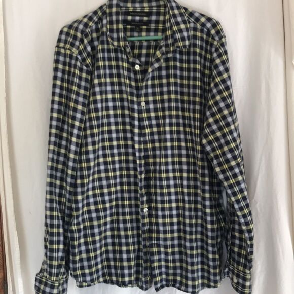 Banana Republic Mens Button Down Slim-Fit Cotton Shirt XL Plaid Business Casual - Picture 3 of 6